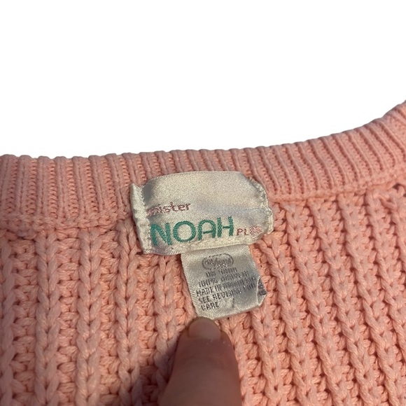 Vintage Noah Plus Pink Knit Cardigan Sweater Women’s M L Cozy 90s Y2K - Picture 5 of 7